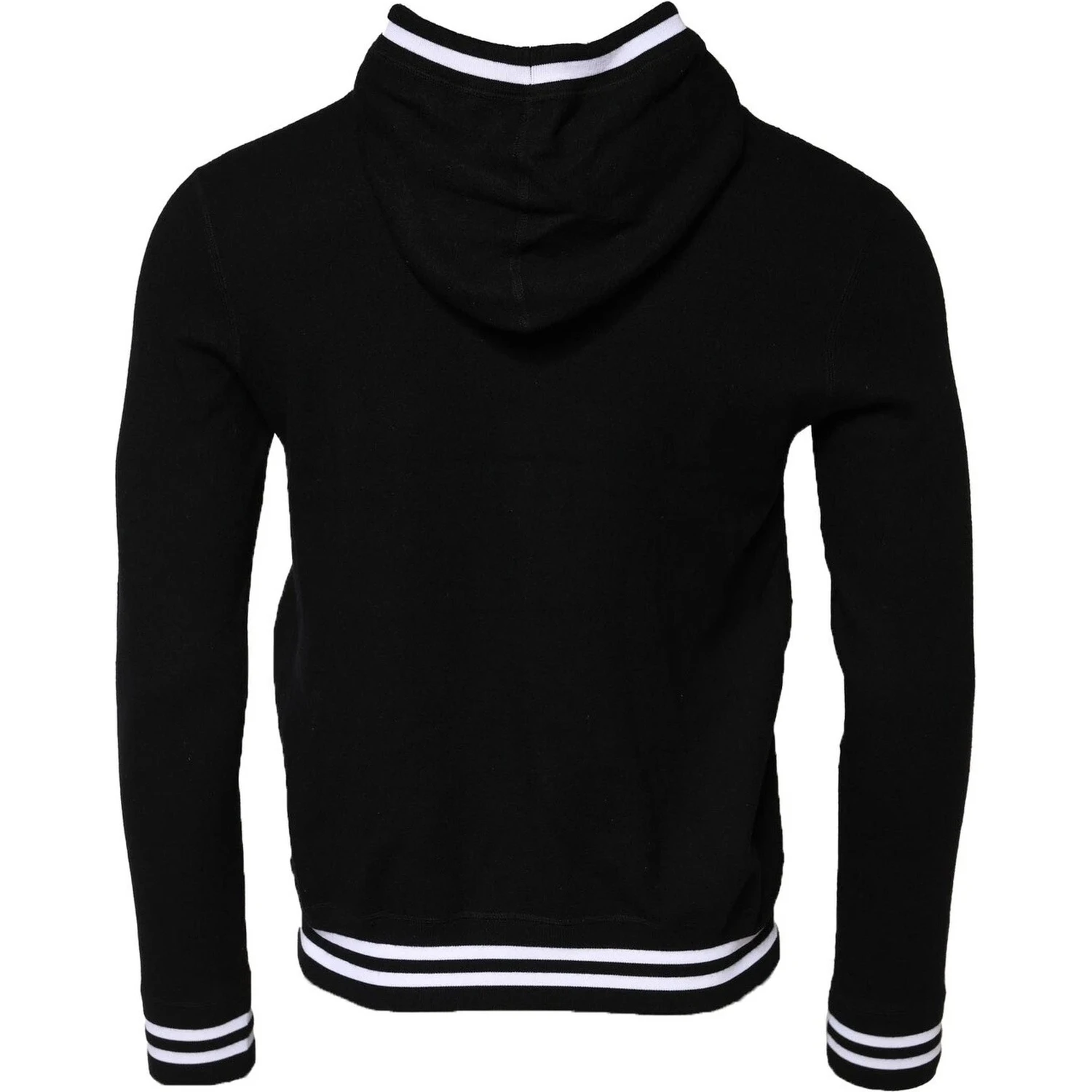Black Hooded Logo Print Sweatshirt Sweater