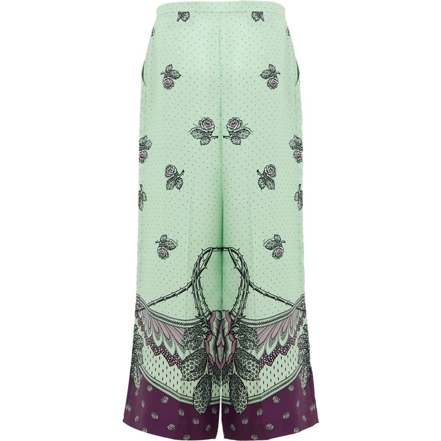 Green Silk Casual Pants