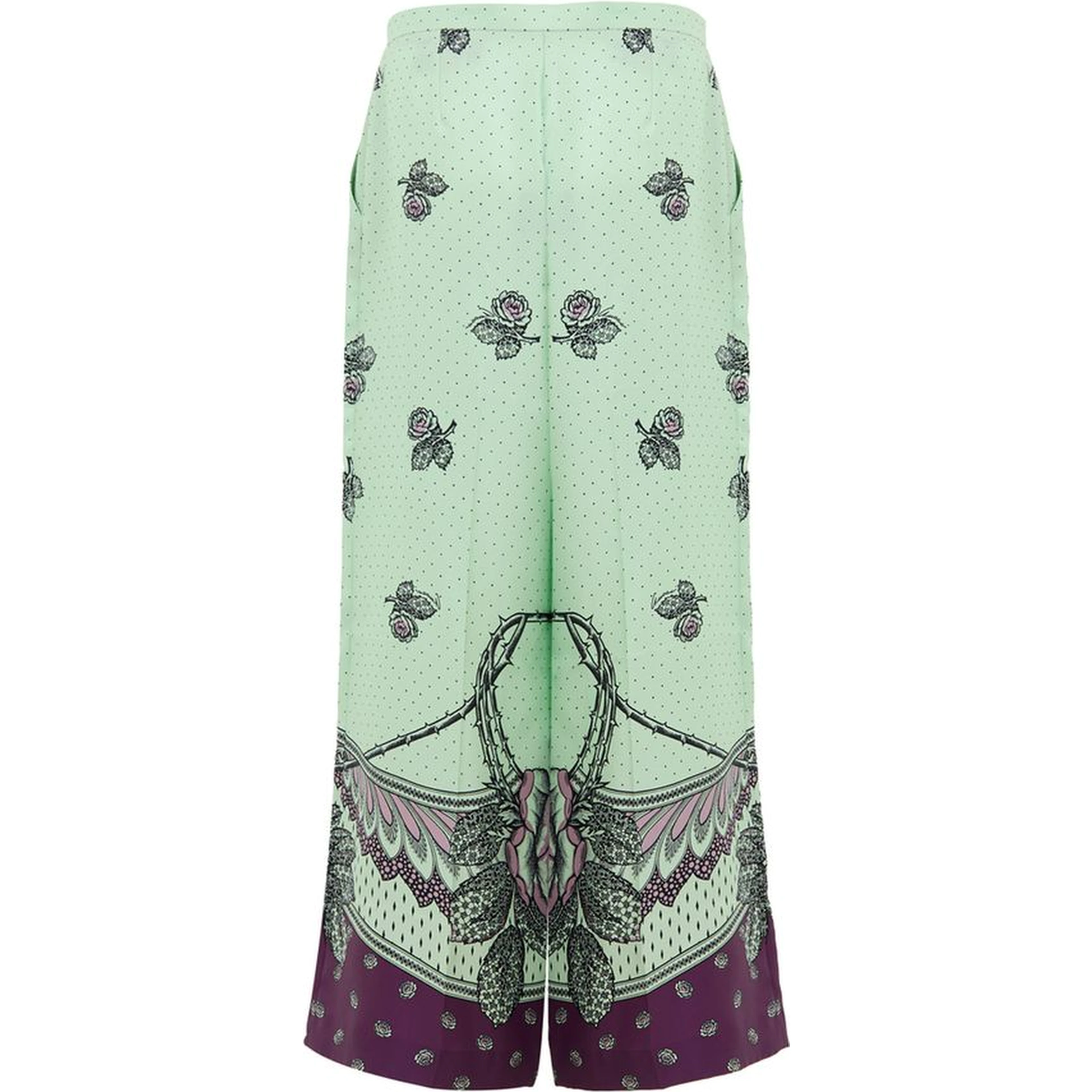 Green Silk Casual Pants