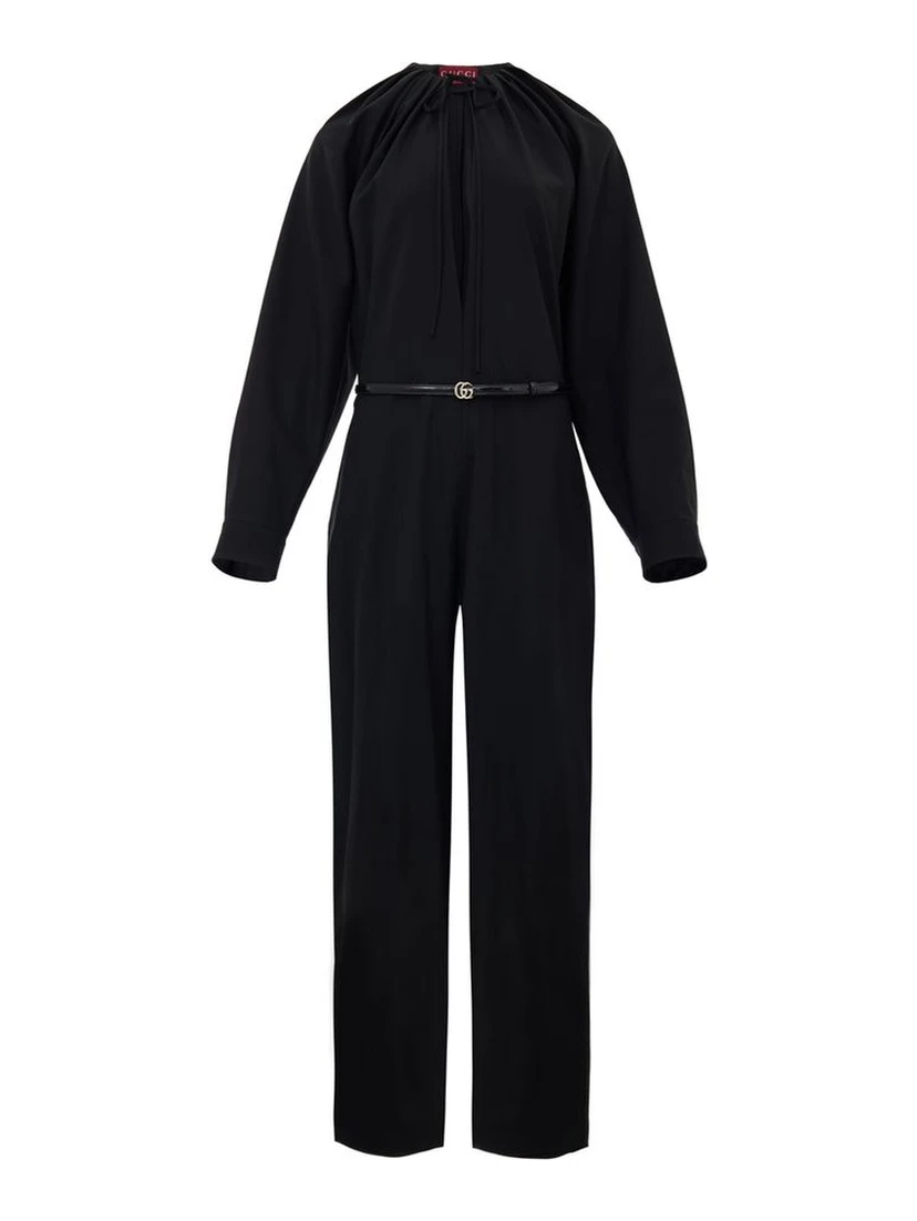 Black Wool Jumpsuit