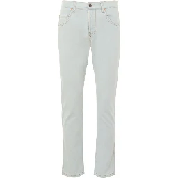 بنطلون جينز أزرق قطني بقصة مريحة