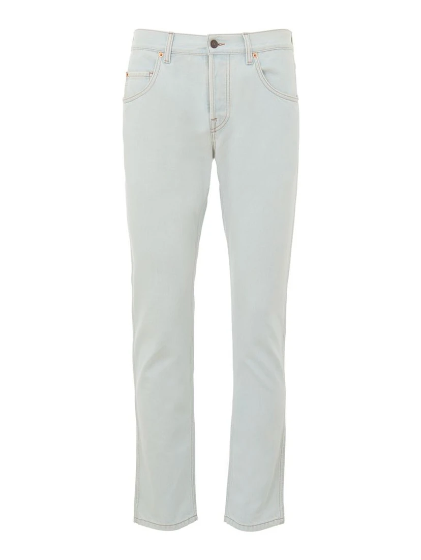 Blue Cotton Relaxed Fit Jeans