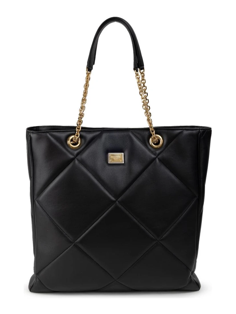 Black Leather Tote Bag