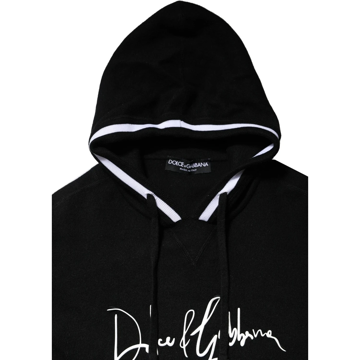Black Hooded Logo Print Sweatshirt Sweater
