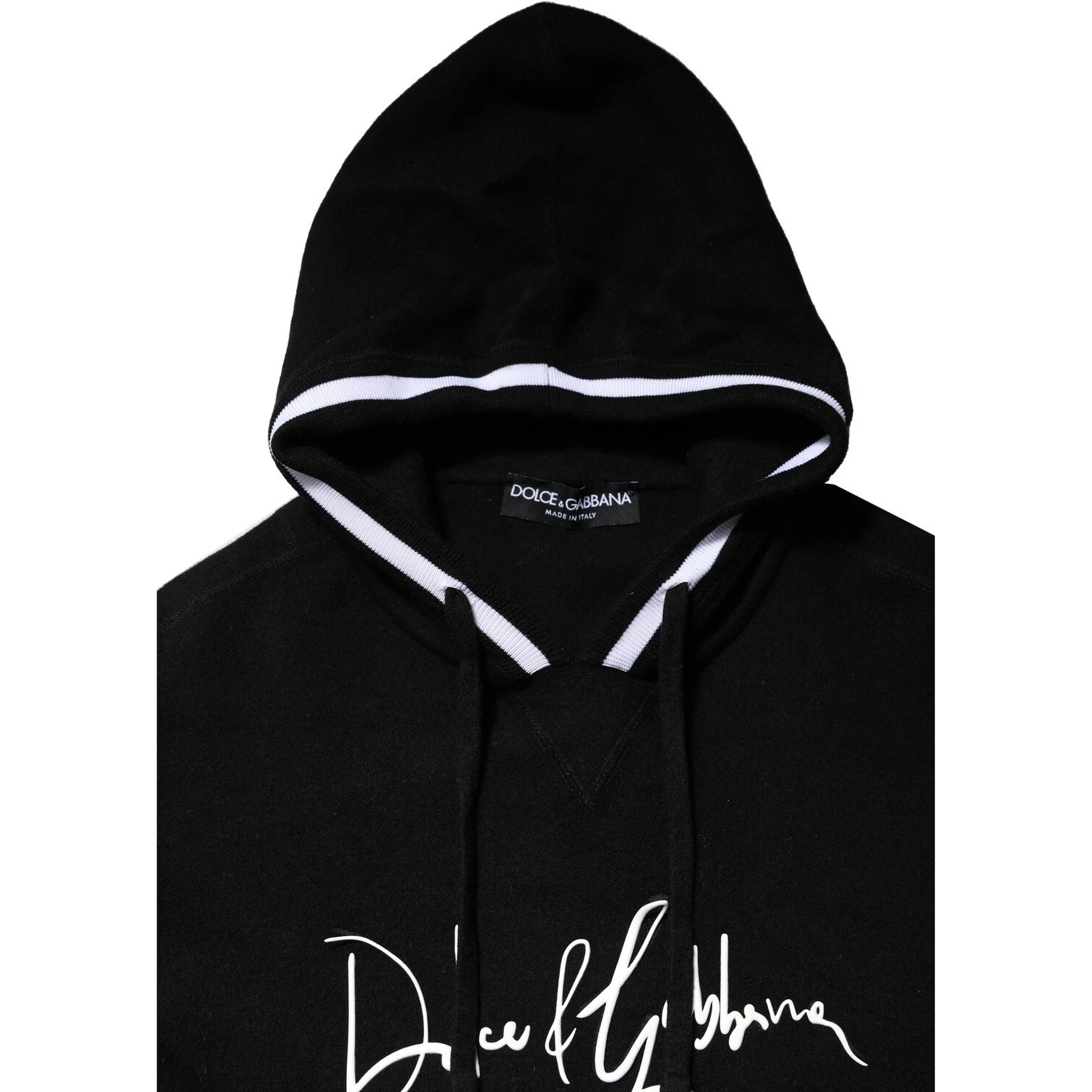 Black Hooded Logo Print Sweatshirt Sweater