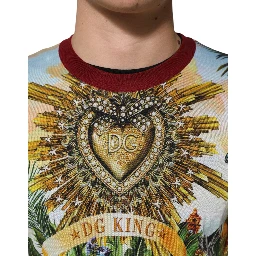 Tropical Heart Crown Silk Pullover Sweater