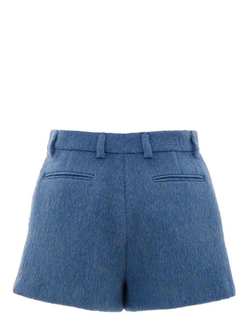 Blue Wool Shorts