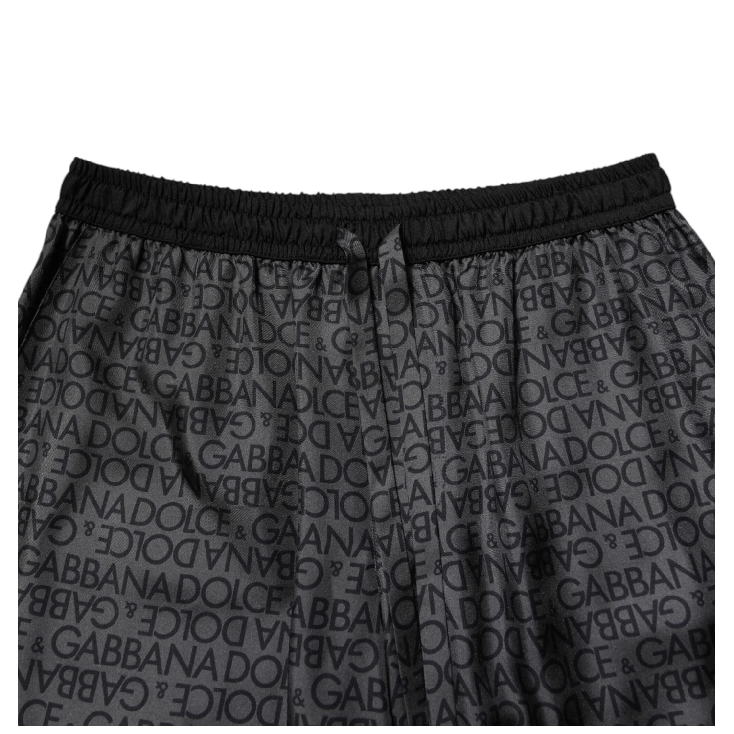 Gray Black Silk DG Logo Men Bermuda Shorts