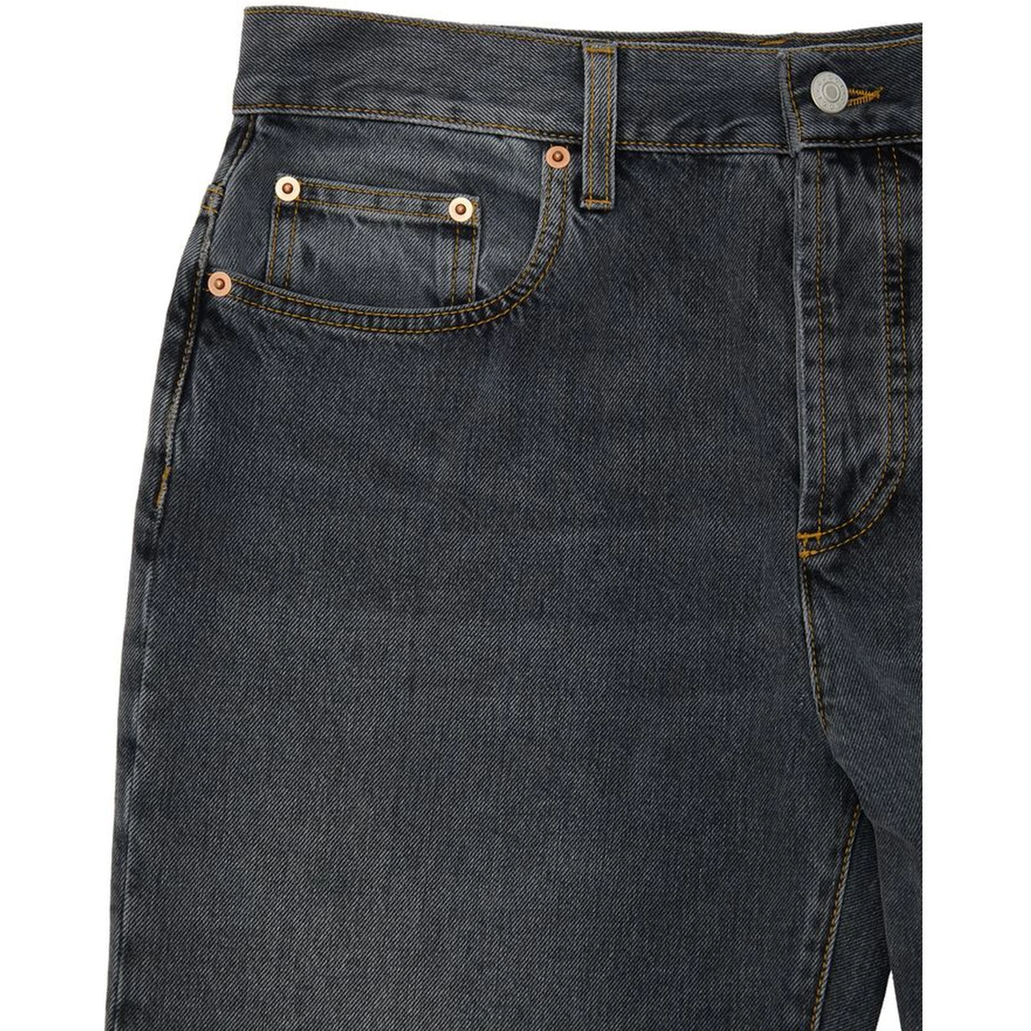 Gray Cotton Relaxed Fit Jeans