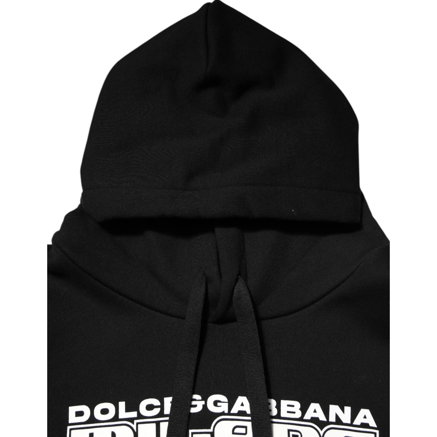 Black Cotton DG Milano Logo Print Hoodie Sweater
