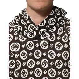 Brown White DG Logo Short Hoodie Sweater