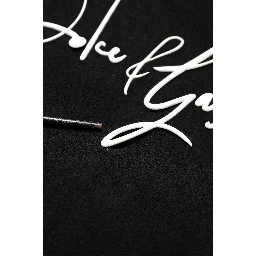 Black Hooded Logo Print Sweatshirt Sweater