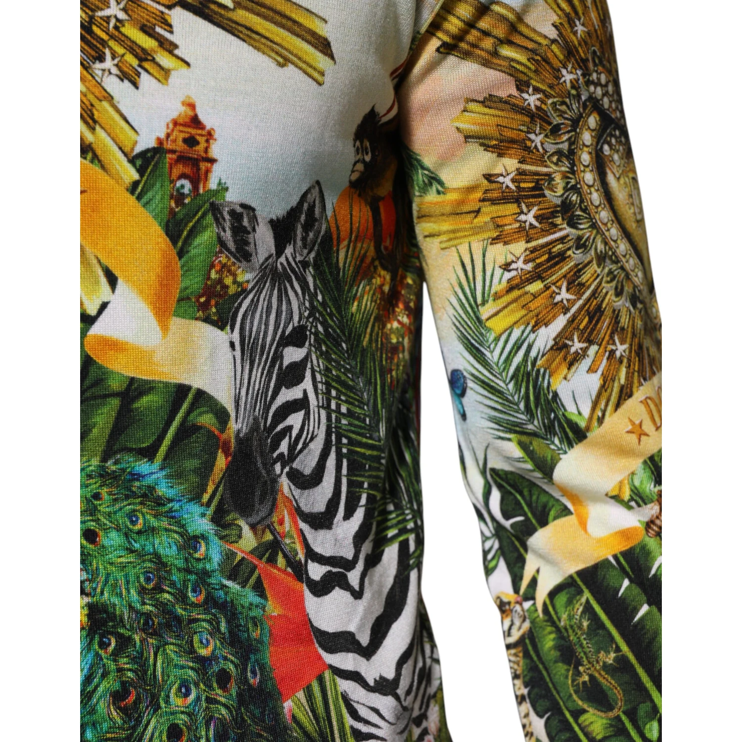 Tropical Heart Crown Silk Pullover Sweater