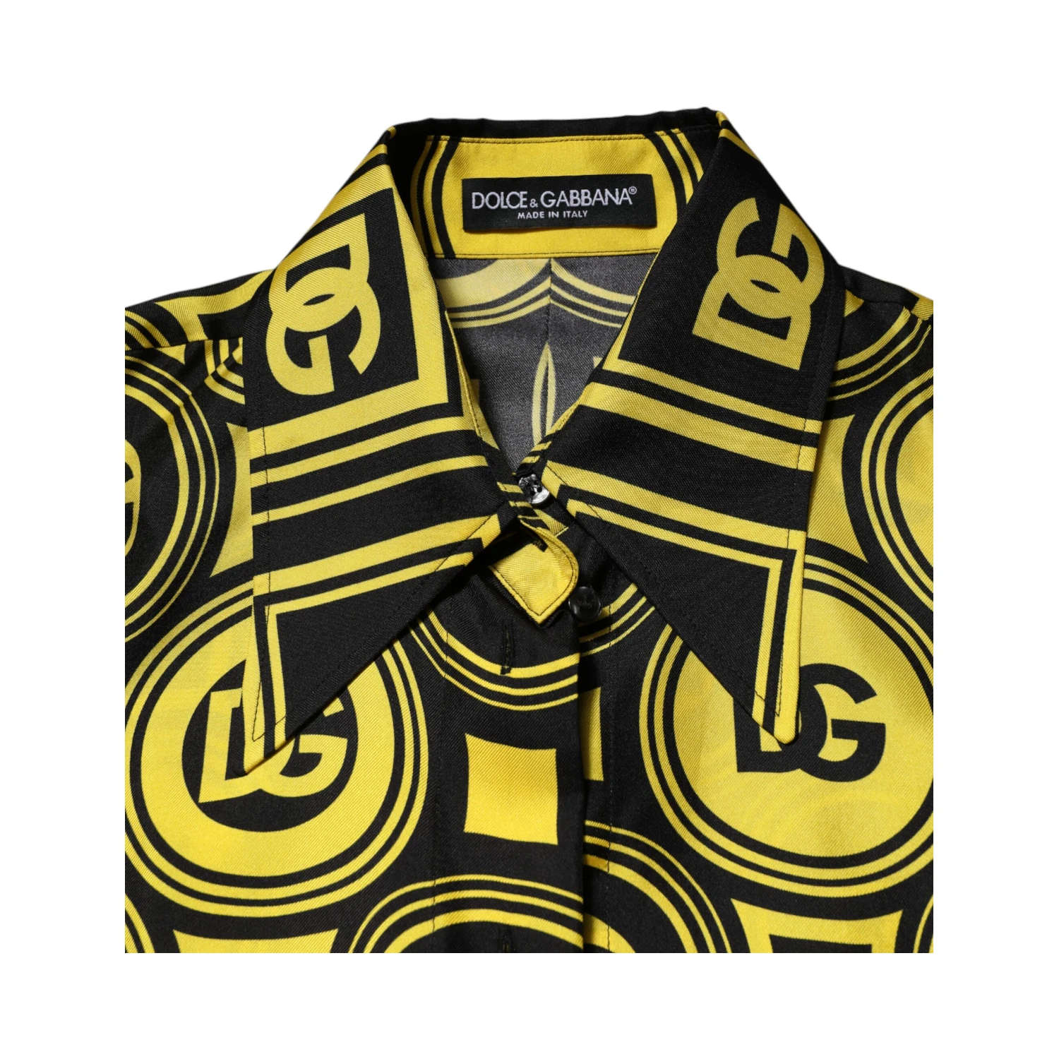 Yellow Silk Silver DG Logo Geometric T-shirt