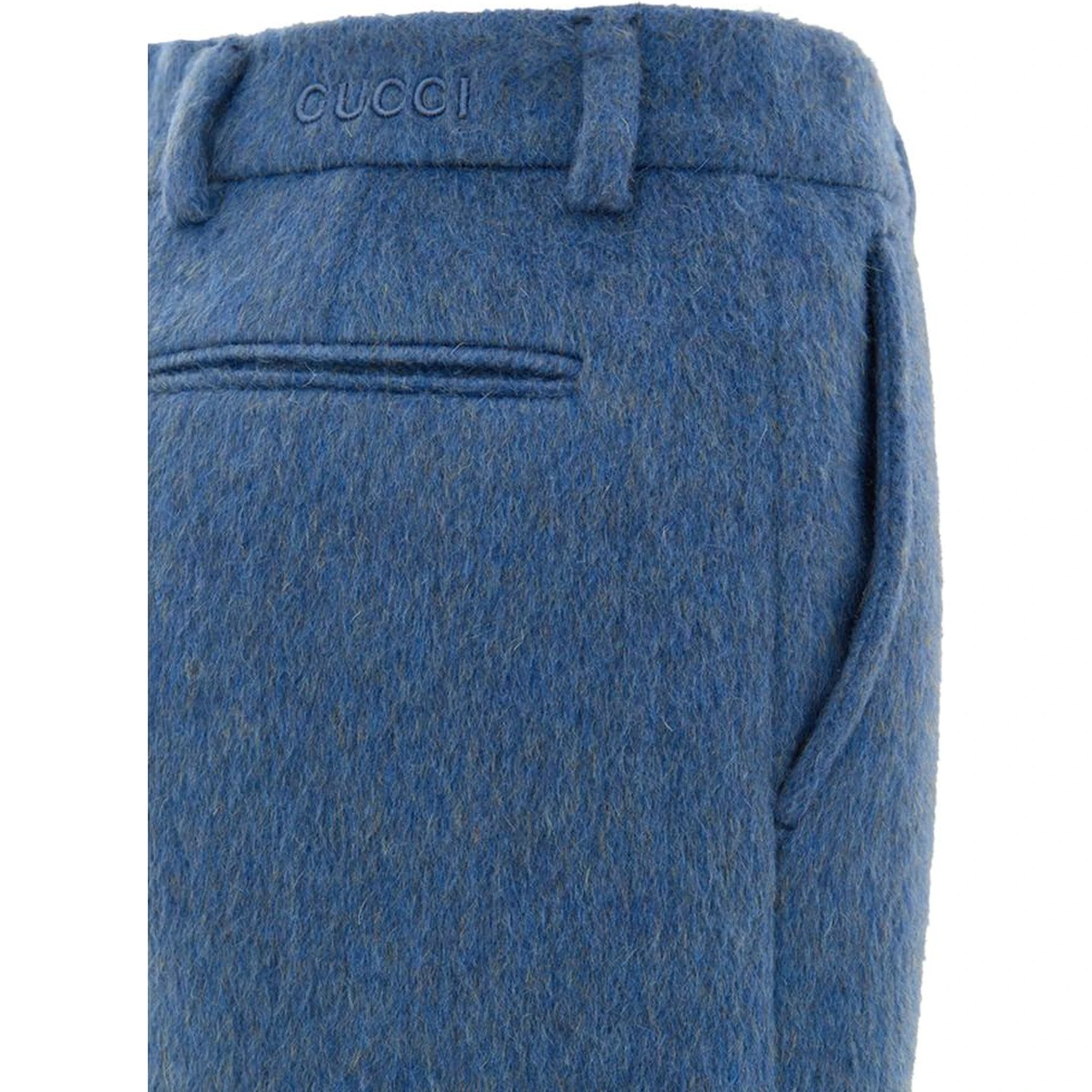Blue Wool Shorts