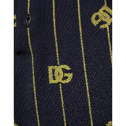Black Logo Jacquard Knitted Polo Shirt T-shirt