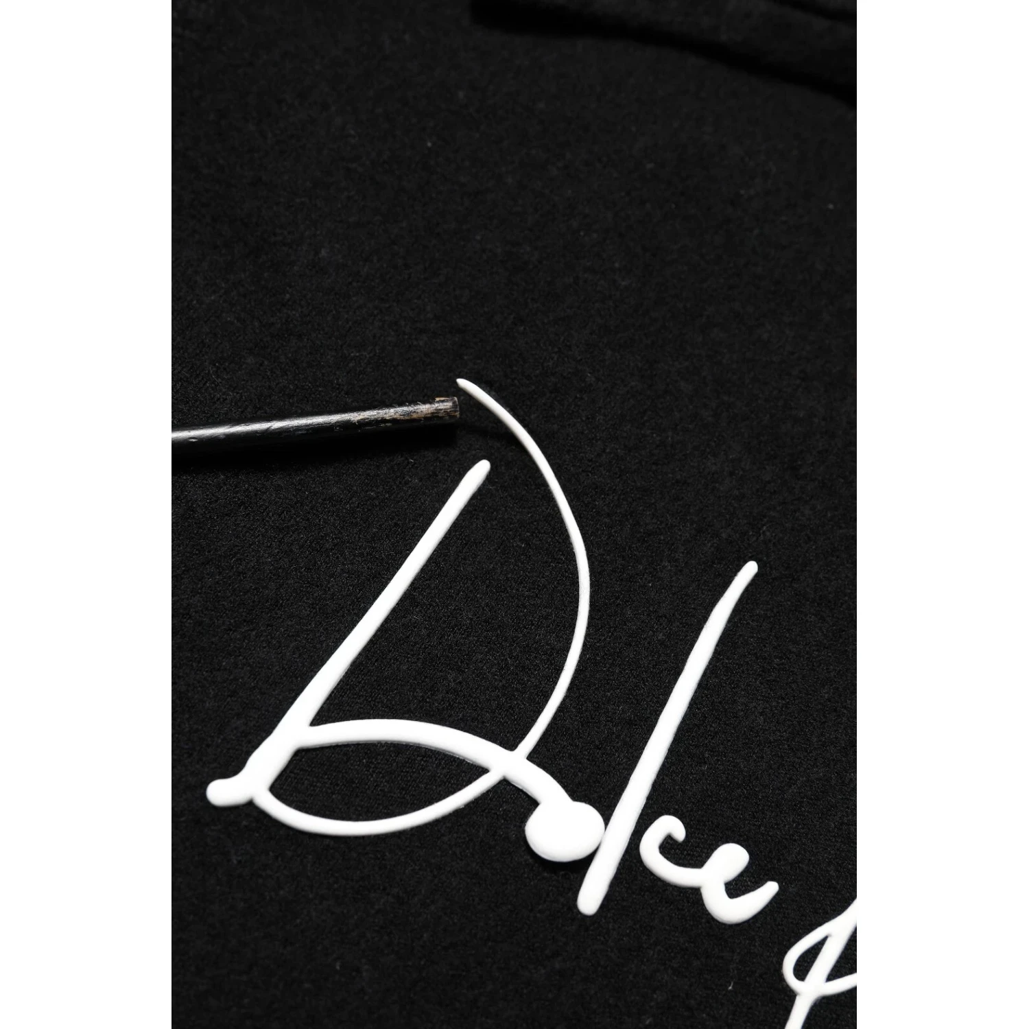 Black Hooded Logo Print Sweatshirt Sweater