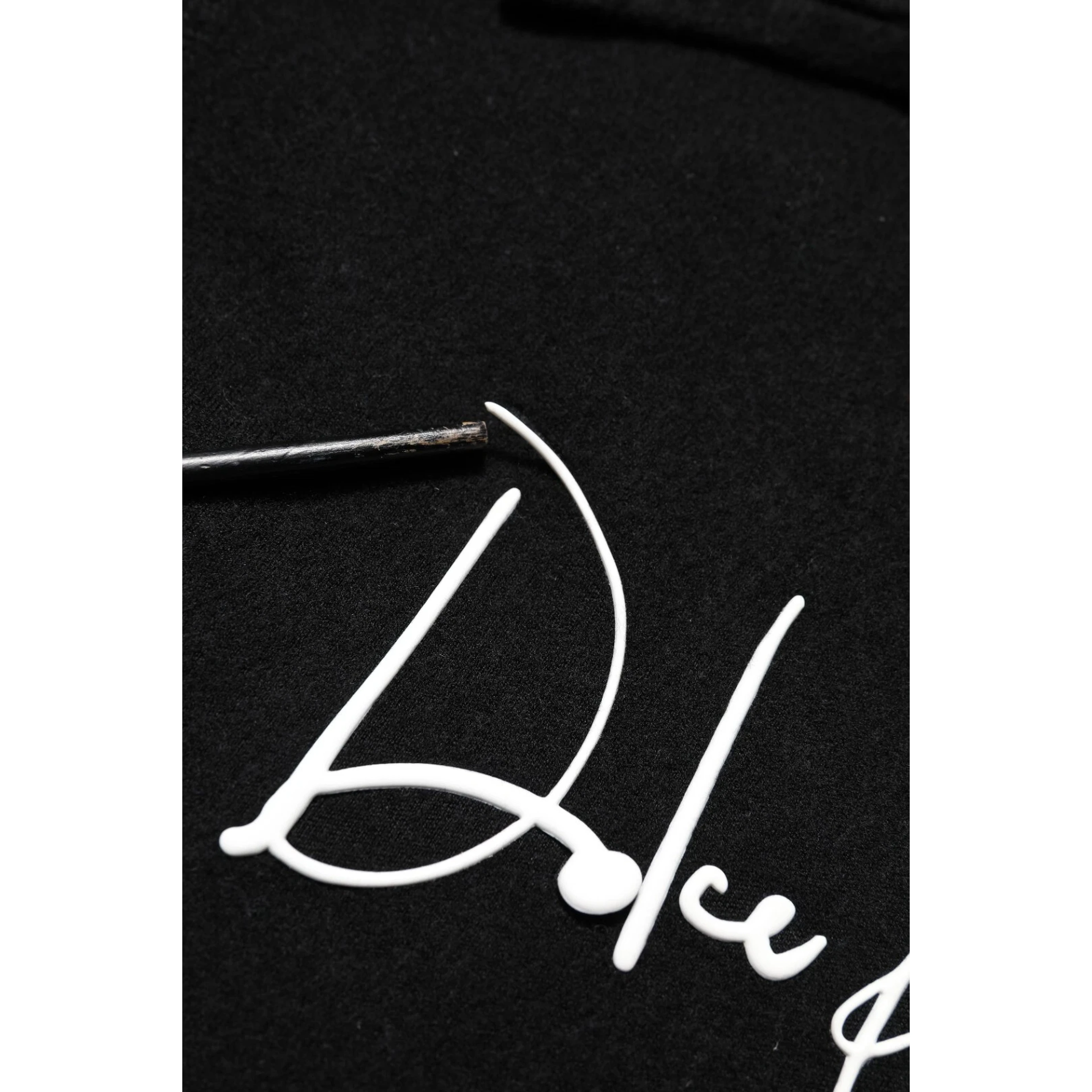Black Hooded Logo Print Sweatshirt Sweater