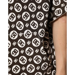 Brown White DG Logo Short Hoodie Sweater