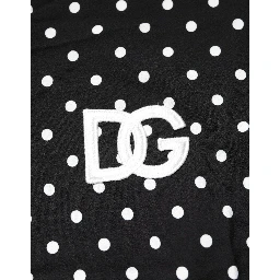 Black Polka Dot Short Sleeves Collared Polo T-shirt