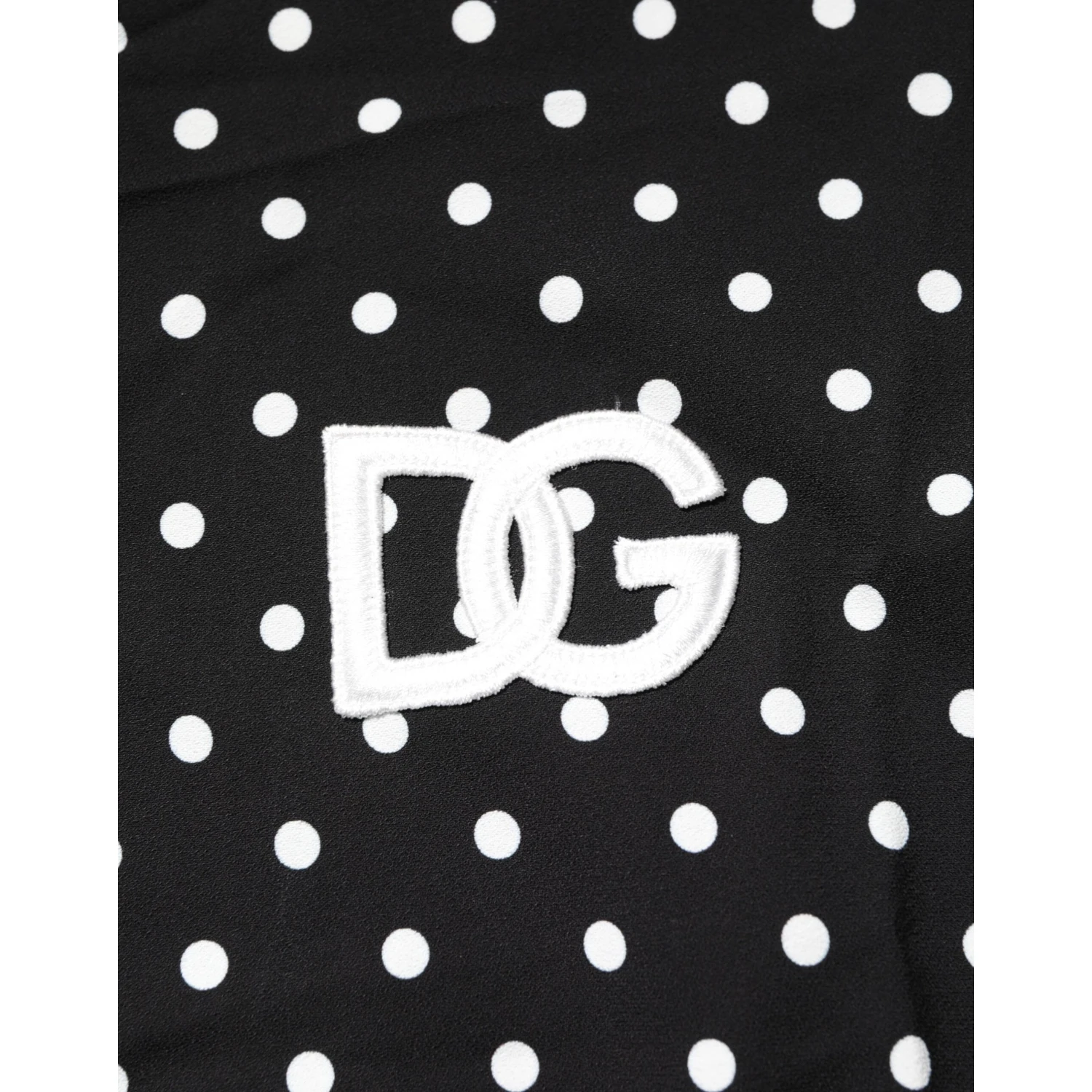 Black Polka Dot Short Sleeves Collared Polo T-shirt
