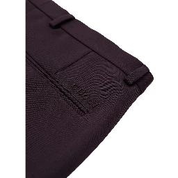 بنطلون رسمي من الصوف بلون بوردو