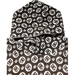 Brown White DG Logo Short Hoodie Sweater