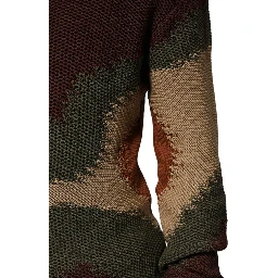 Multicolor Cotton Abstract Men Pullover Sweater