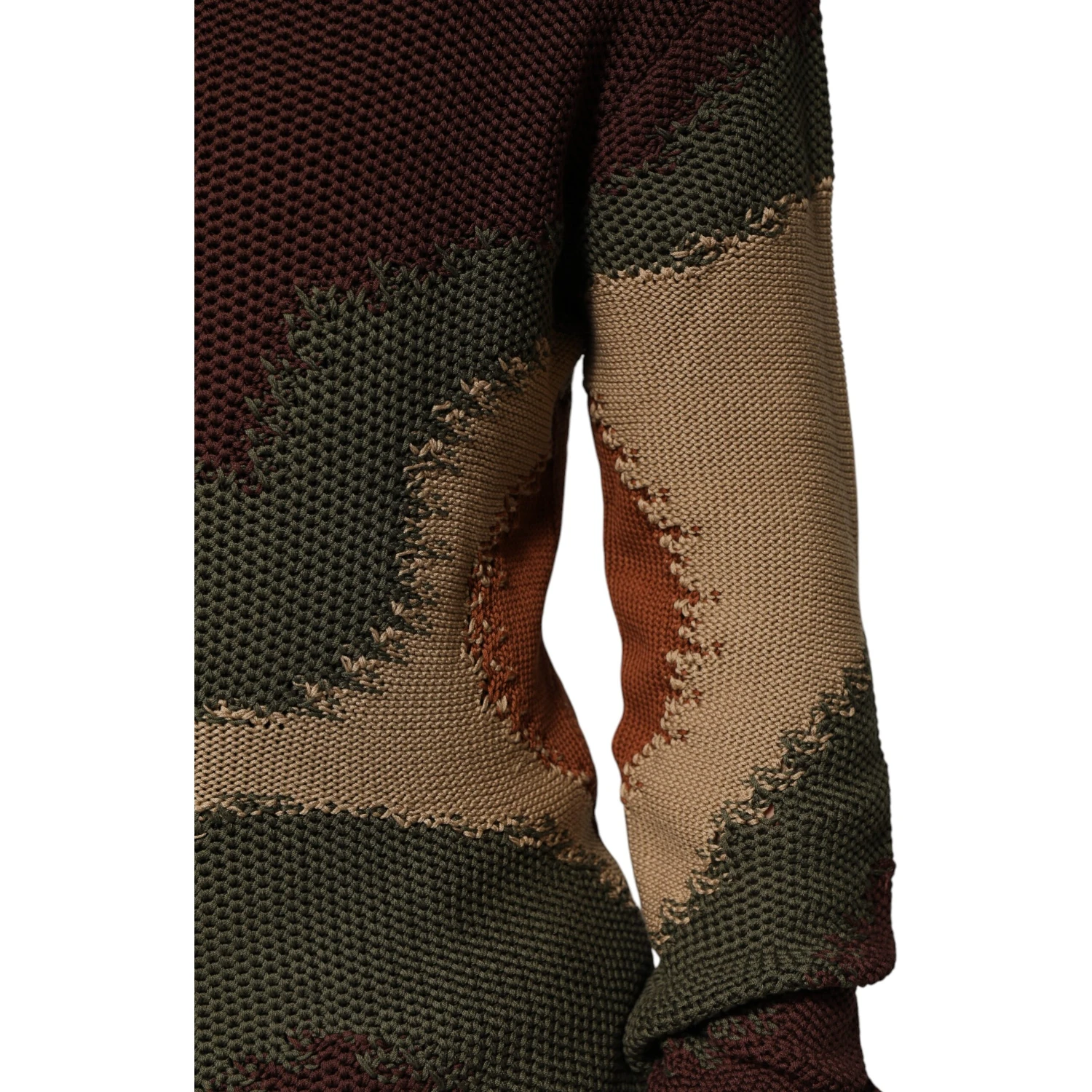 Multicolor Cotton Abstract Men Pullover Sweater