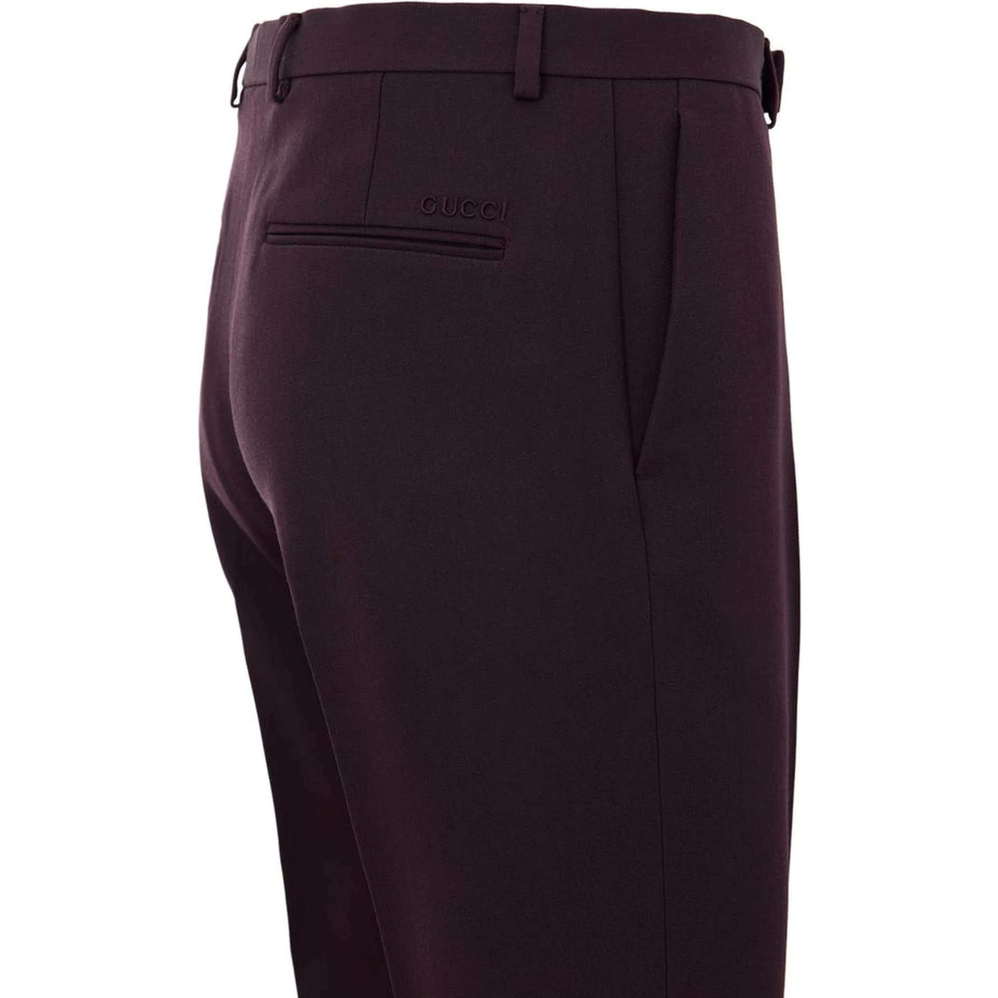 بنطلون رسمي من الصوف بلون بوردو