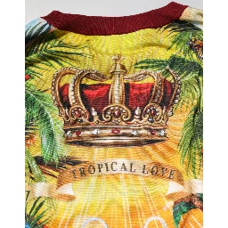 Tropical Heart Crown Silk Pullover Sweater