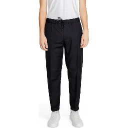 Black Polyester Athletic Pants