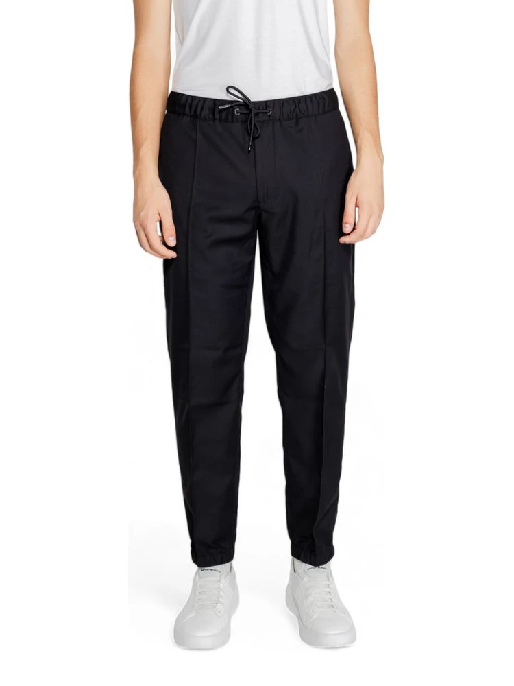 Black Polyester Athletic Pants