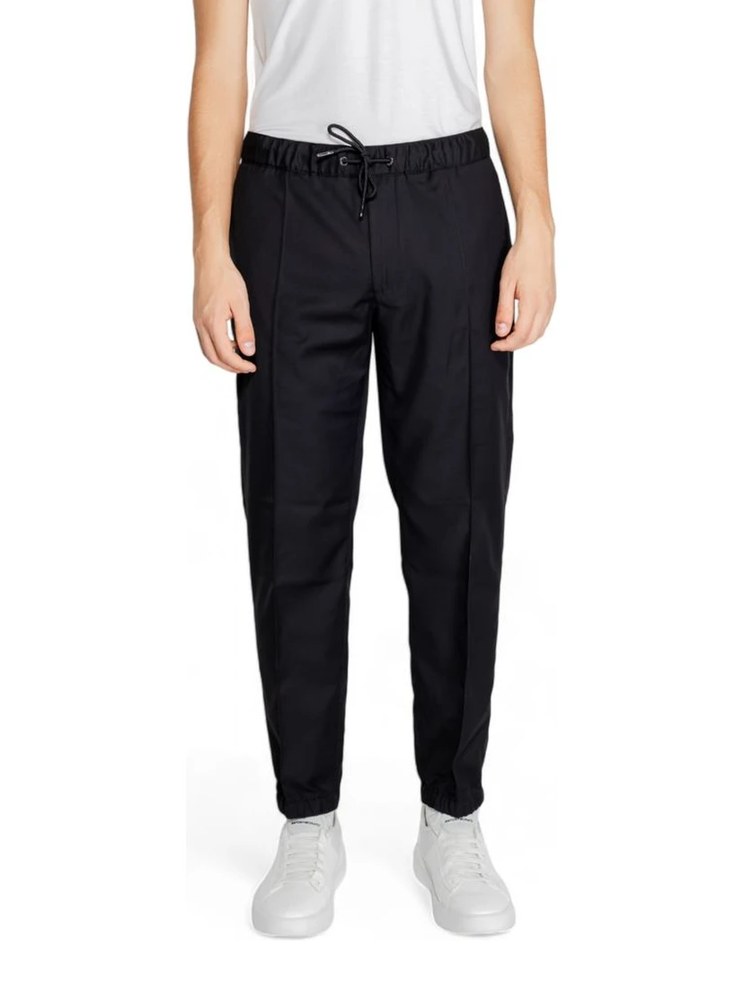 Black Polyester Athletic Pants