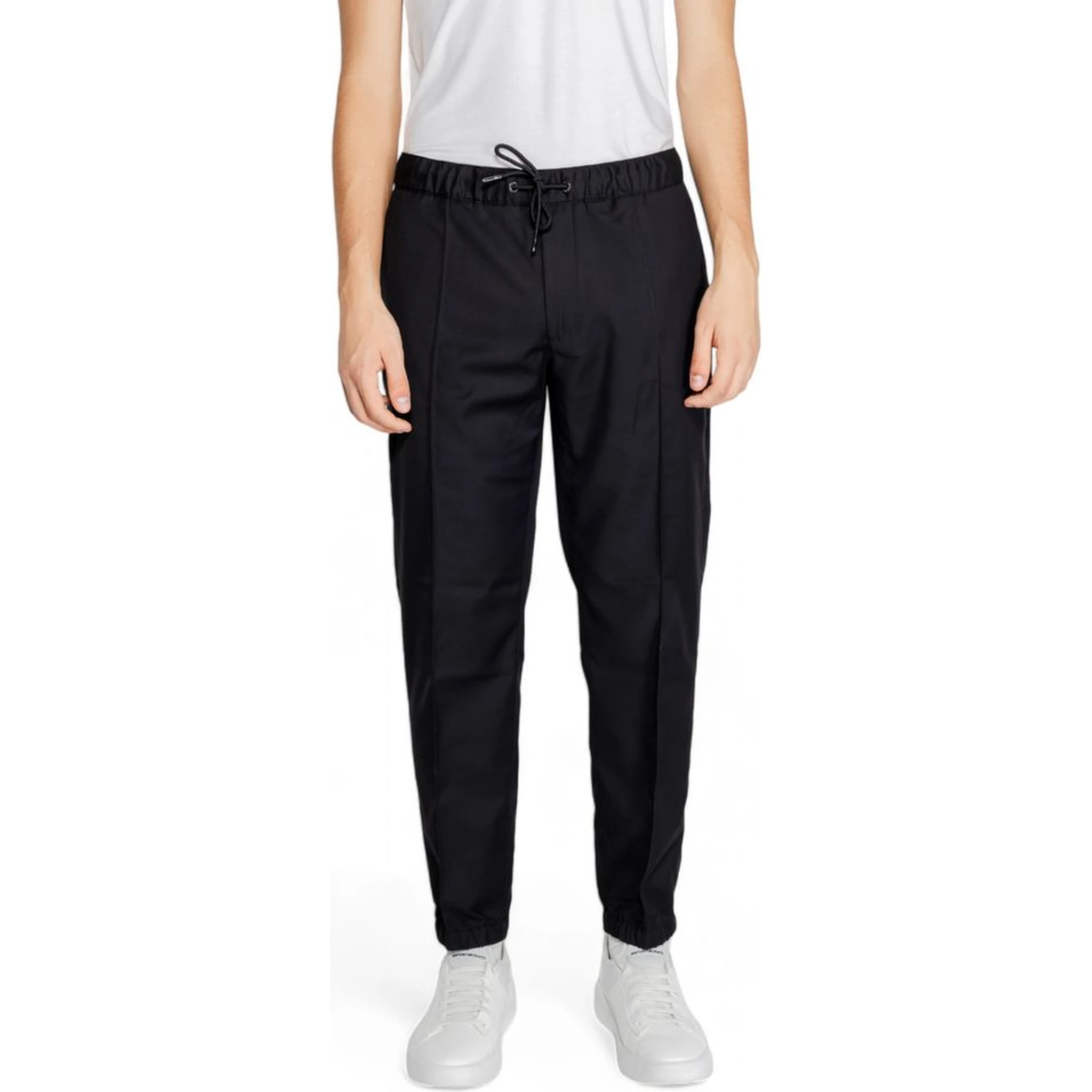Black Polyester Athletic Pants