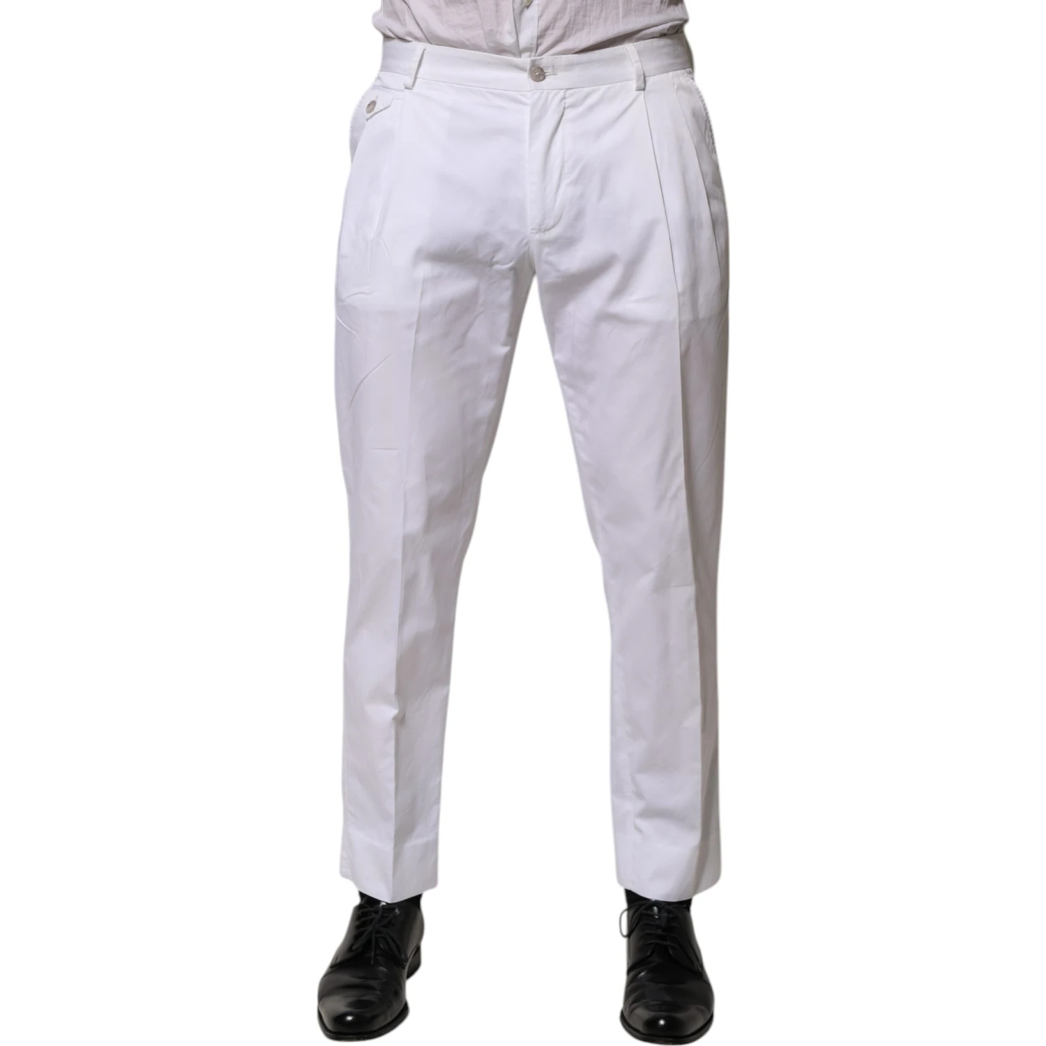 White Cotton Dress Slim Formal Trouser Pants