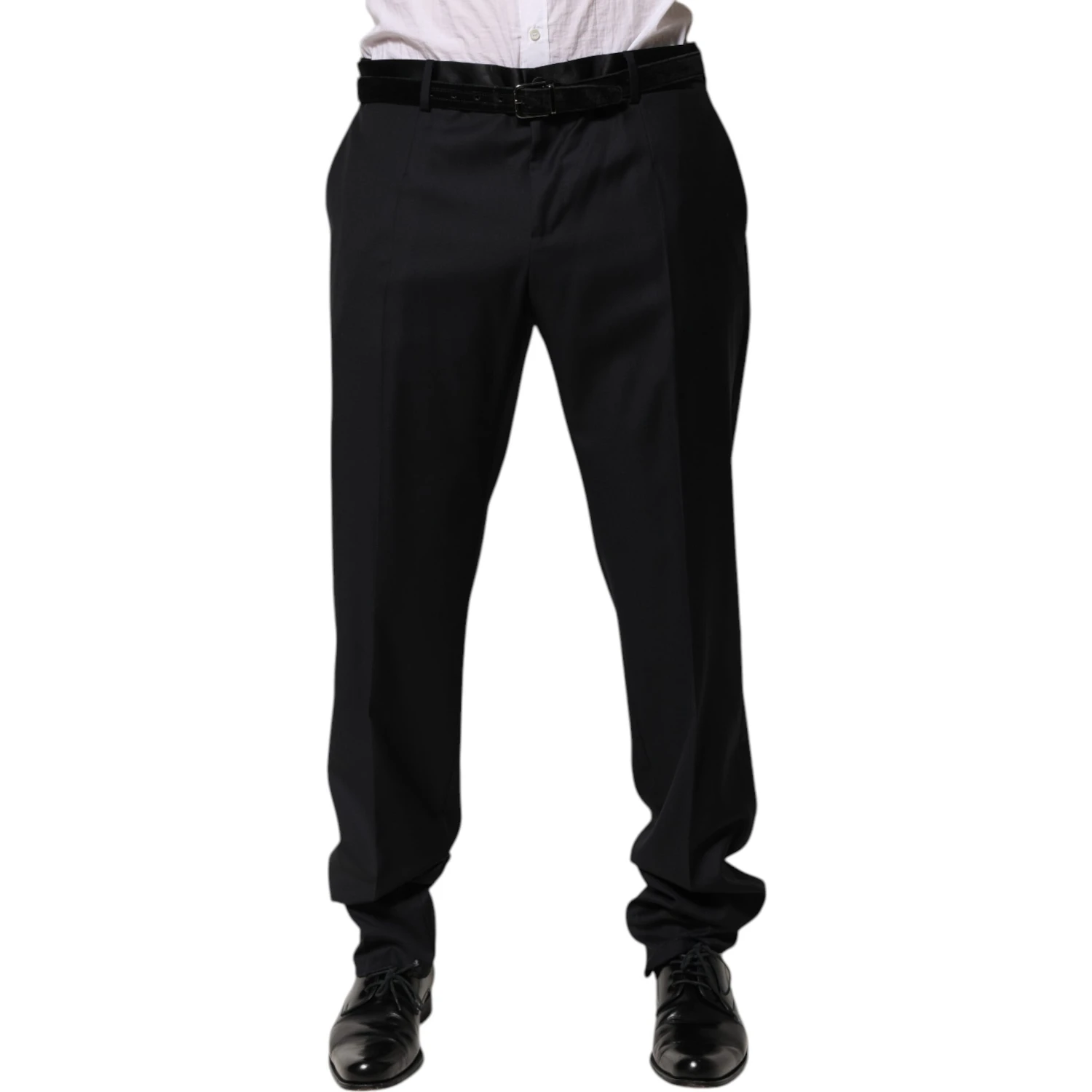 Black Wool Men Formal Dress Trouser Pants