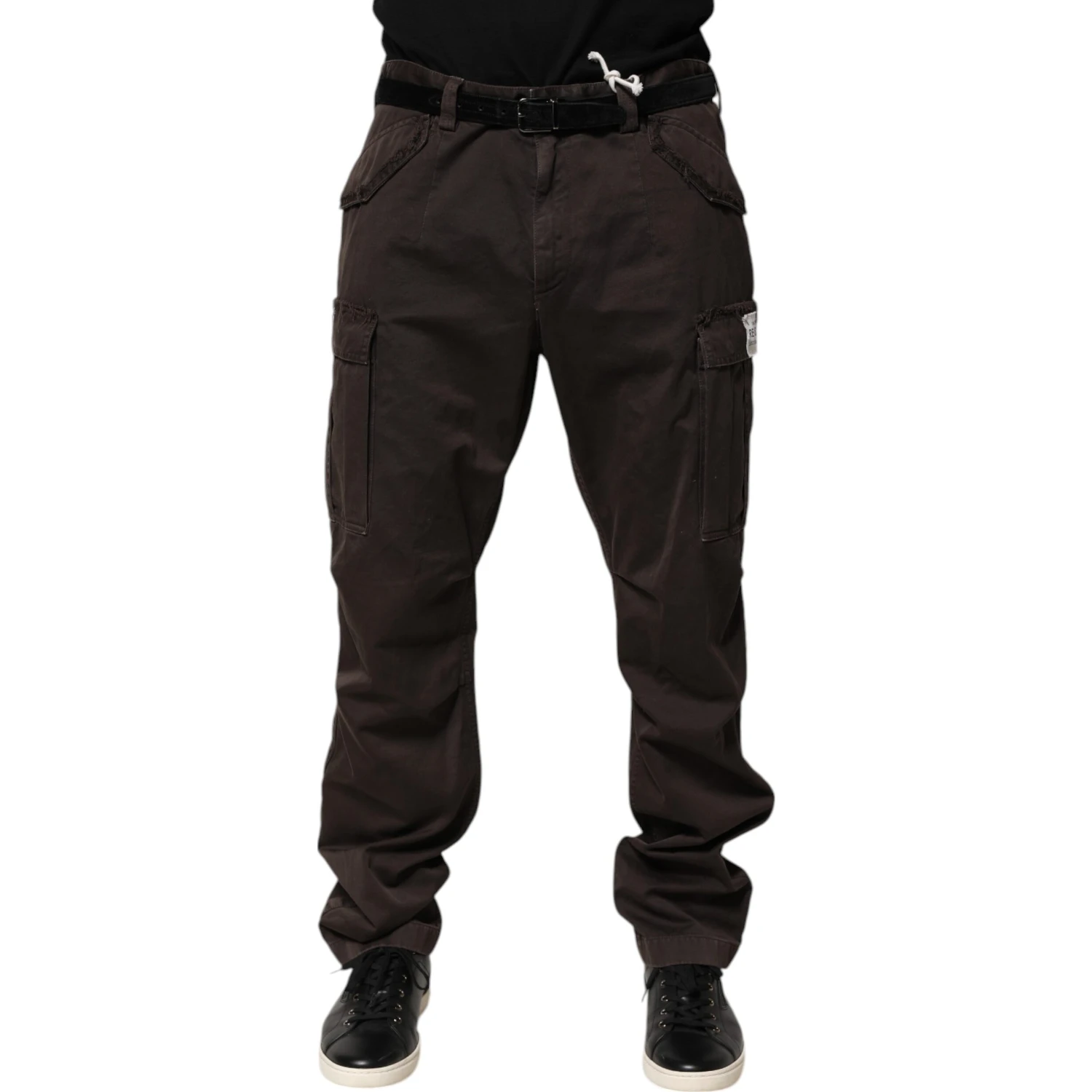 Brown Cotton Stretch Cargo Men Trouser Pants