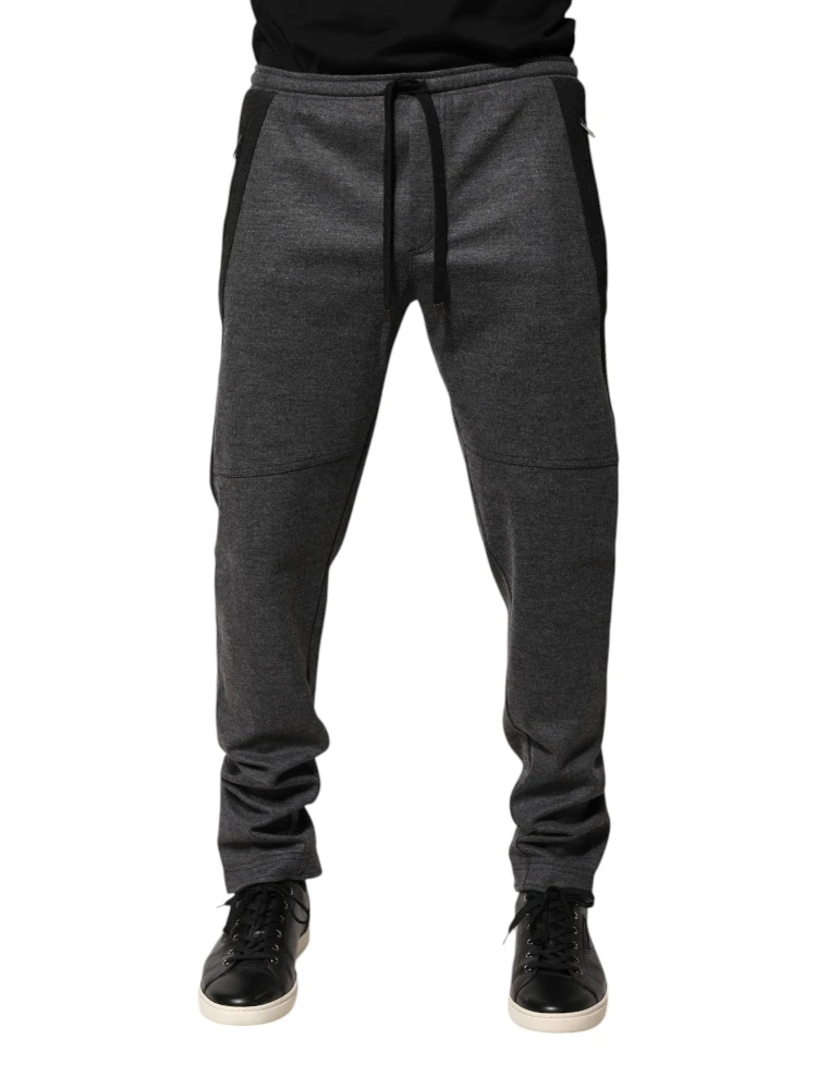 Gray Black Wool Blend Jogger Sweatpants Pants