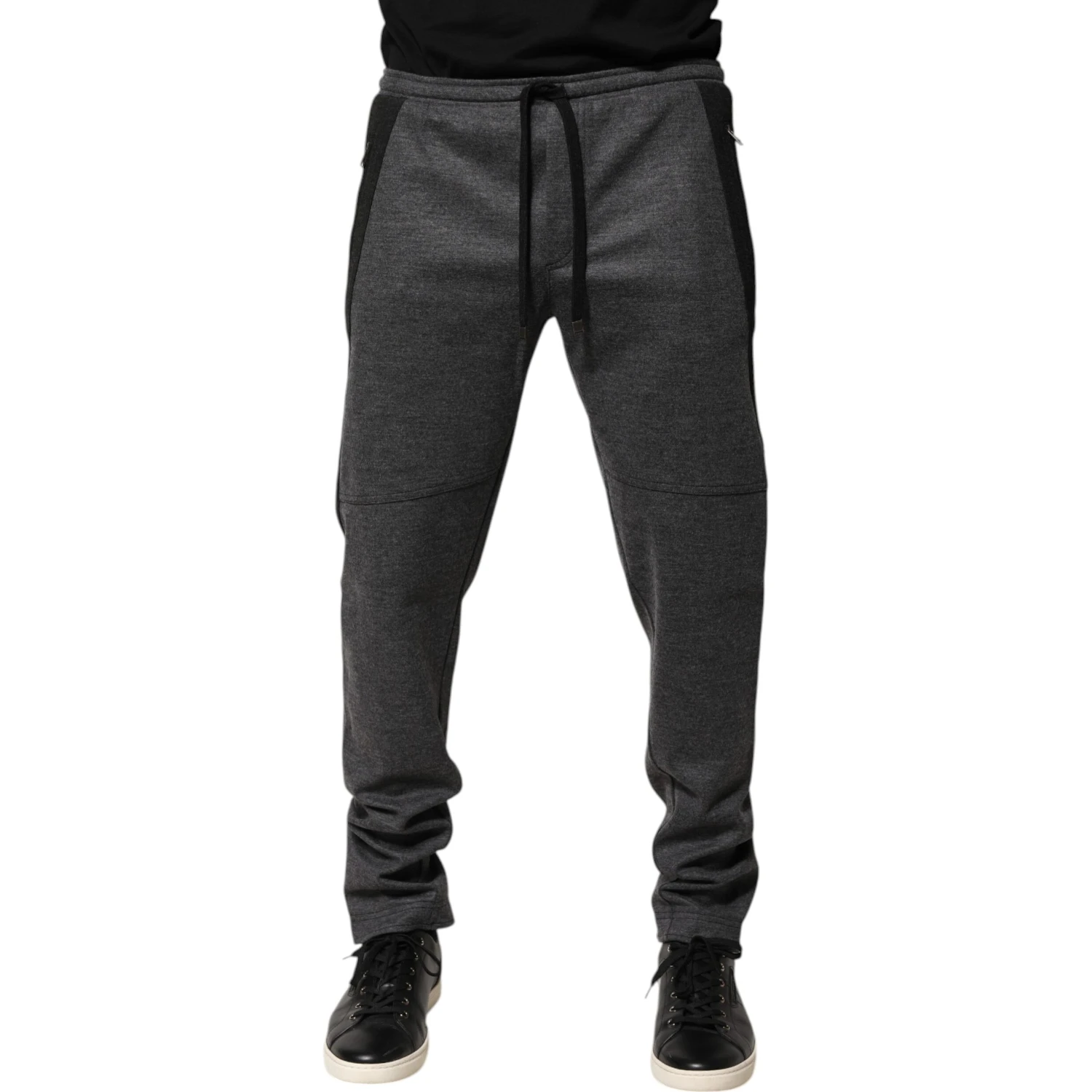 Gray Black Wool Blend Jogger Sweatpants  Pants