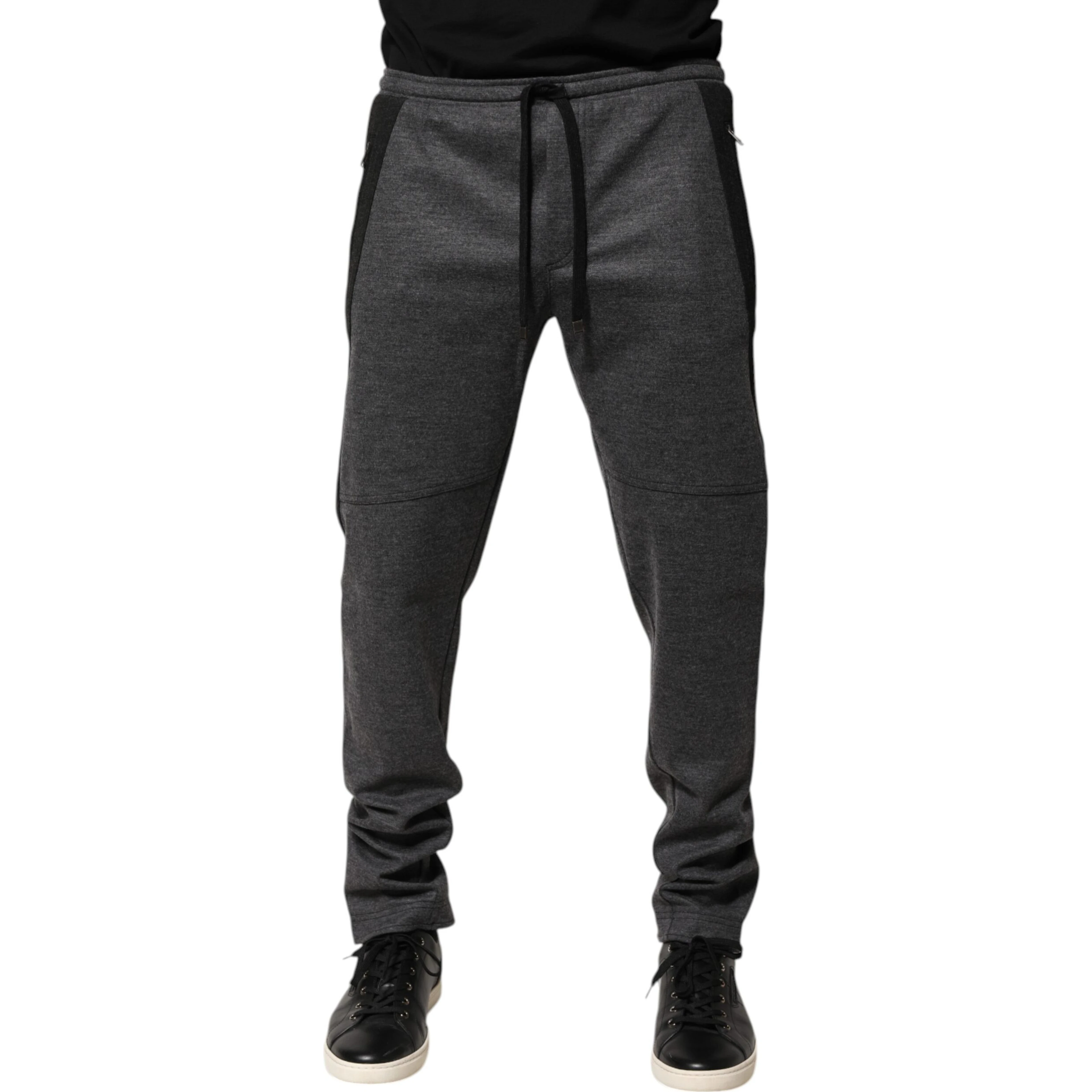Gray Black Wool Blend Jogger Sweatpants  Pants