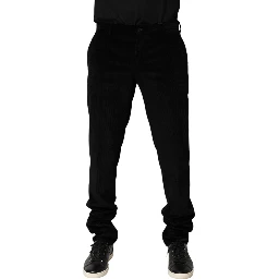 Black Cotton Men Dress Formal Trouser Pants
