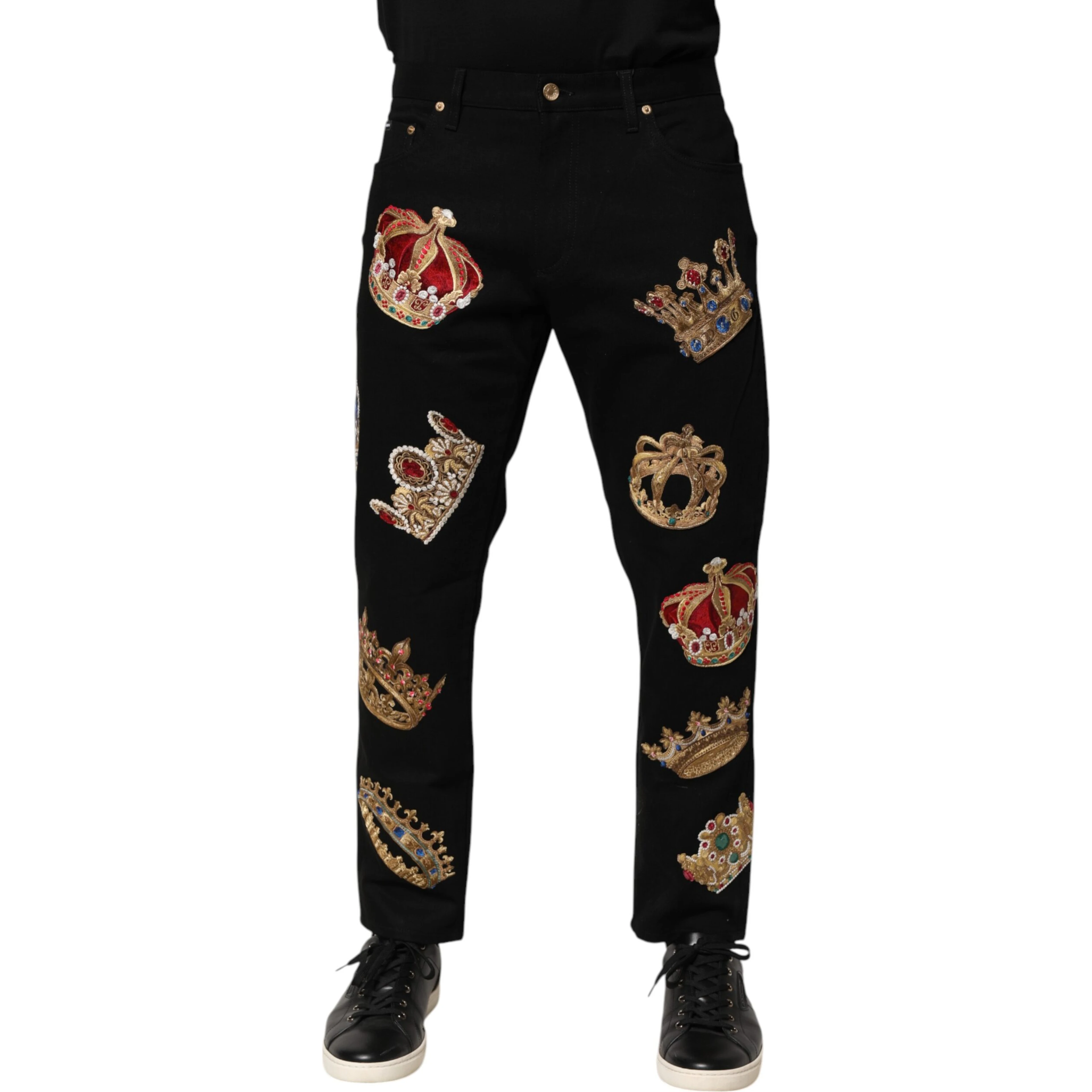 Black Baroque Royal Men Dress Trouser Pants