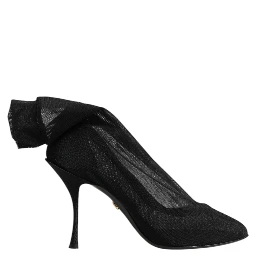 Black Silk Stretch Mesh Sock Boots Shoes