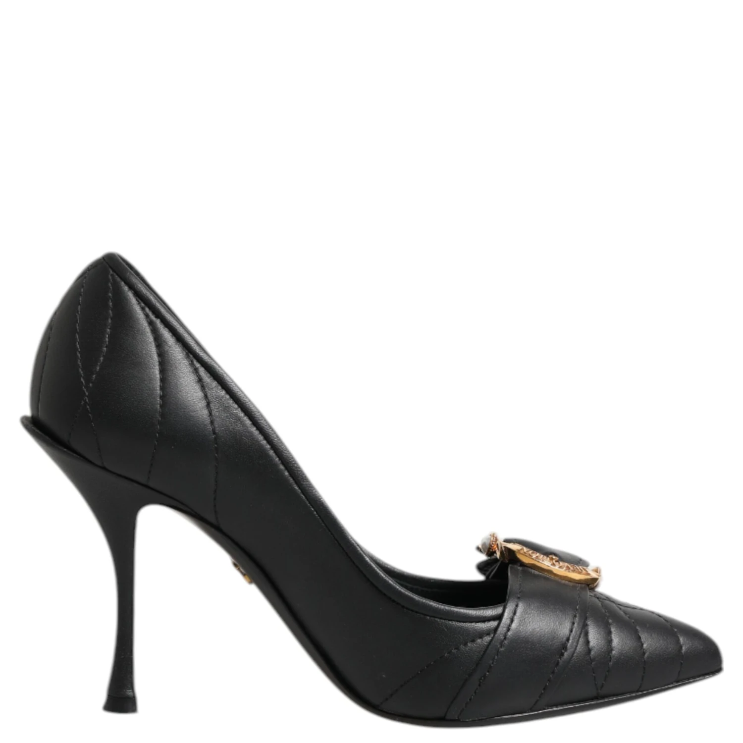 Black Devotion Leather Heels Pumps Shoes