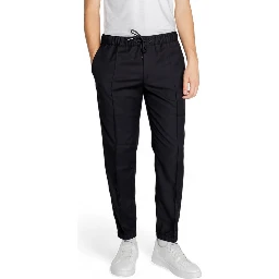 Black Polyester Athletic Pants