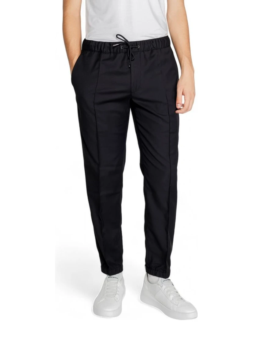 Black Polyester Athletic Pants