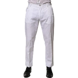 White Cotton Dress Slim Formal Trouser Pants