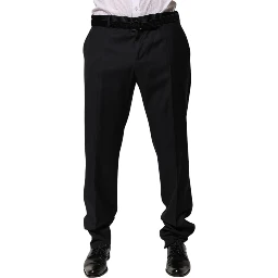Black Wool Men Formal Dress Trouser Pants