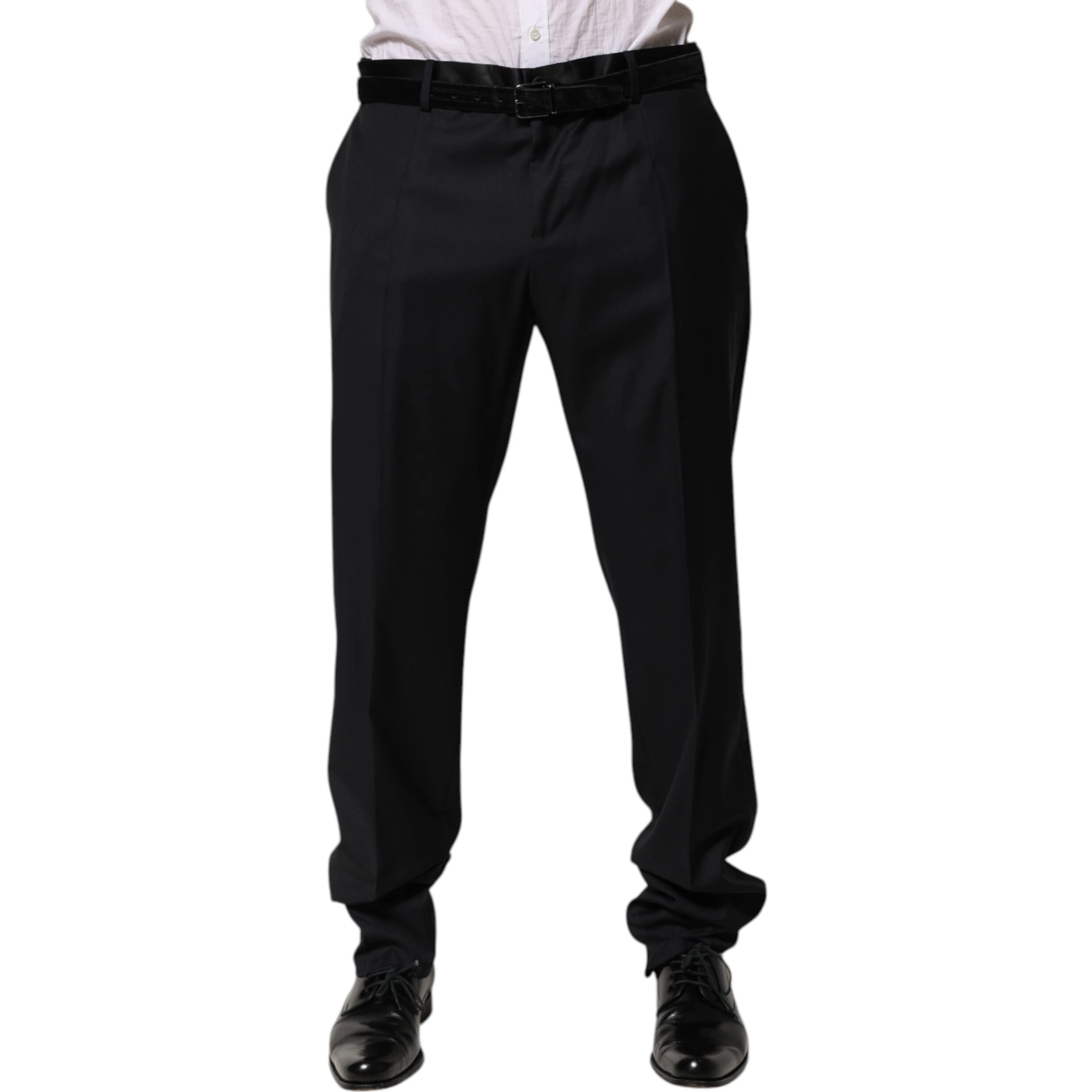 Black Wool Men Formal Dress Trouser Pants